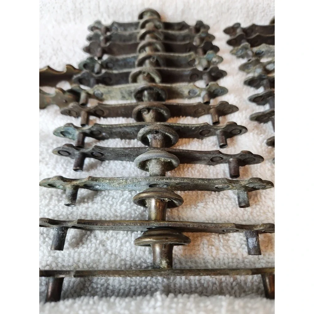 Lot 25 VTG Bronze Stewart Warner Cabinet Handles Drawer Pull 3.5